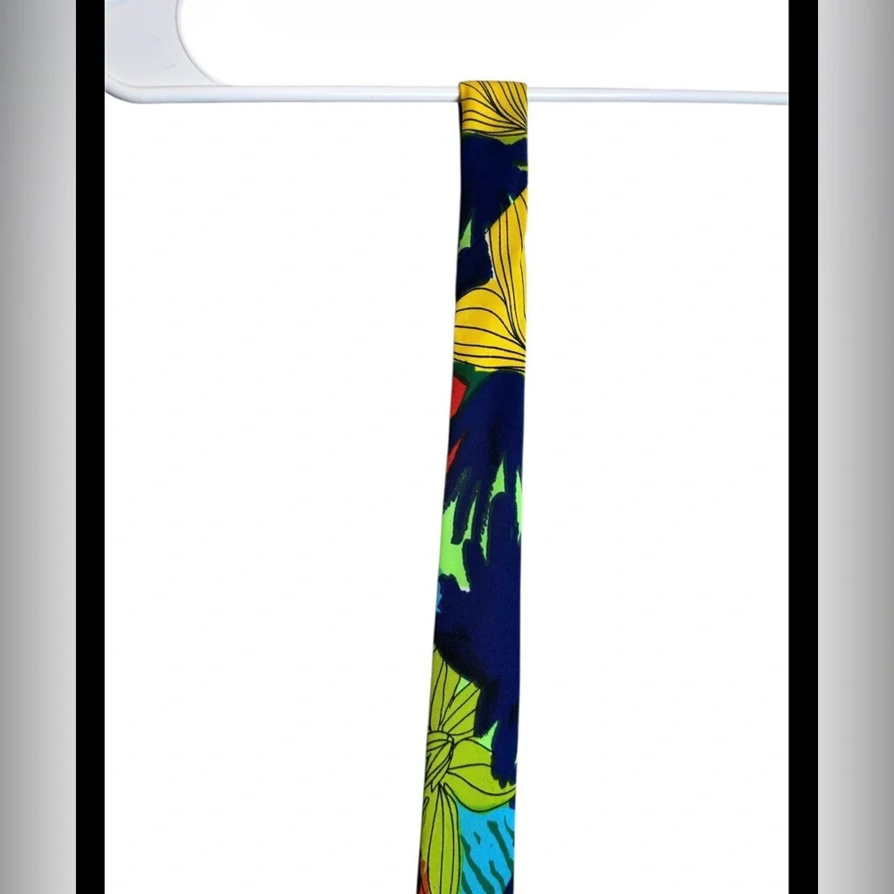 Marino Silk 100% Silk Floral Abstract Multicolor Tie One Size